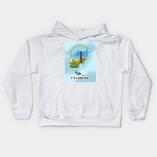 Afghanistan map travel poster Kids Hoodie